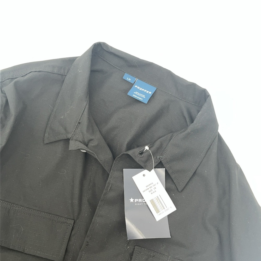 Propper Mens Black‎ Battle Rip BDU 4 Pocket Shirt/Jacket Size L/R